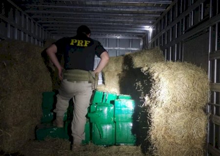 Polícia apreende 2,3 toneladas de maconha em meio a fardos de feno
