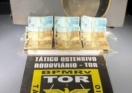 Polícia Militar Rodoviária apreende R$ 90 mil em espécie na fronteira em MS