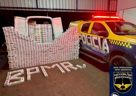 Carga de cigarros contrabandeados é apreendida na MS-480 em Anaurilândia