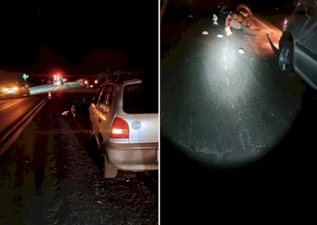 IVINHEMA: Motociclista sofre fratura exposta após colisão com carro na BR-376 em Amandina