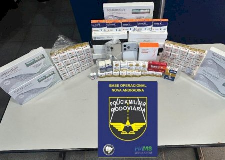 NOVA ANDRADINA: PMR apreende medicamentos ilegais e eletrônicos ocultos em caminhão na MS-134
